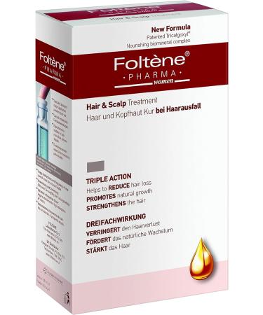 Foltene Hair and Scalp Treatment for Women - Promotes Thicker, Stronger, Healthy Hair - 12 Single-dose Bottles - Buy Online on GoSupps.com