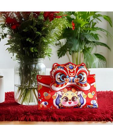 Harilla Hong Bao Red Packets Gift Packets Hongbao Lucky Money Chinese Lunar New Year Red Envelopes for Spring Festival Graduation Lion Head 18.5x15cm - Buy Online on GoSupps.com