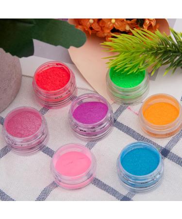 Duufin 36 Colours Nail Pigment Powder Fluorescent Nail Powder Iridescent Pearlescent Colourful Nail Powder Pigment for Nail Art Body and Crafts Bright - Buy Online on GoSupps.com