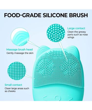Electric Face Scrubber Silicone Facial Cleansing Brush for Deep Cleanning Exfoliating Waterproof Rechargeble|Vibrating|Massager (Blue) - Buy Online on GoSupps.com