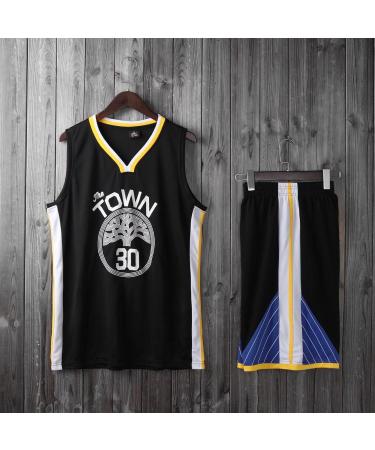 Shop Stylish Basketball Jersey 2PC Suit for Kids & Adults | Black Purple Sportswear T-Shirt Vest + Youthful White Yellow Shorts | e01 XL - Buy Online on GoSupps.com