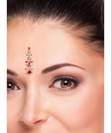 Indian Premium Maroon Fashion Bindi Women Forehead Stickers - Bridal Dot Design - Buy Online on GoSupps.com