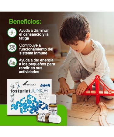 Soria Natural Fostprint Junior Essentielle vitamins and nutrients for the little ones royal jelly vitamin C iron propolis vitamins B and D probiotics for children 20 bottles - Buy Online on GoSupps.com
