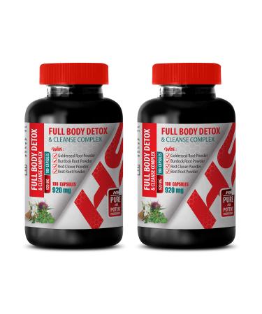Herbal Cleanse Detox - Full Body Detox and Cleanse Complex 920 MG - Milk Thistle Seed Extract - 2 Bottles 200 Capsules