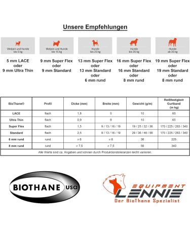 LENNIE BioThane Towline for Dogs 15-25kg | 13mm 1m Long - Lagoon Color No Hand Loop Durable Sewn Design - Buy Online on GoSupps.com