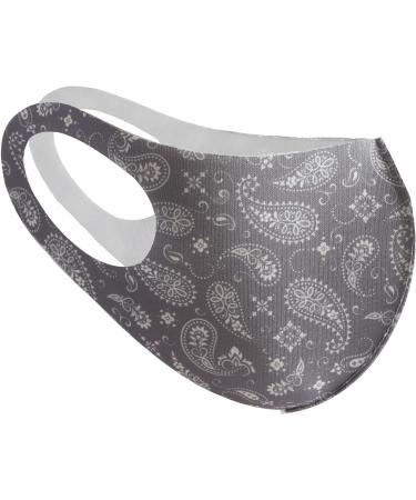 Komonee Paisley Face Mask | Washable & Reusable Cloth Mouth Cover | Dustproof | Men Women | Indoors Outdoors Cycling Ski | Grey (Pack of 3) - Buy Online on GoSupps.com
