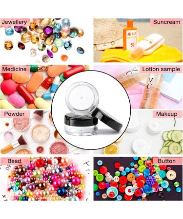 30 Pcs Empty Sample Pots 5g / 5ml Plastic Travel Cosmetic Container Jars with Lids for Creams Sample Make-Up Storage (Black) - Buy Online on GoSupps.com