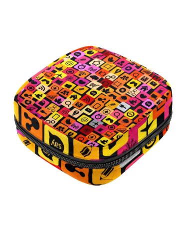 Women bands storage bag menstrual cup pocket girl travel big capacity make-up ladies bandage organizer social media icons