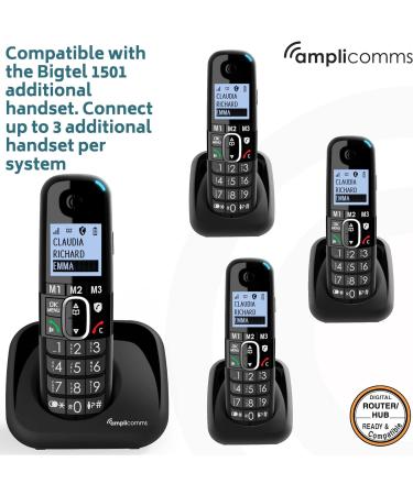 Amplicomms BigTel 1500 Cordless Big Button Phone for Elderly | Hearing Aid Compatible & Loud, Ideal Phones for Seniors - Buy Online on GoSupps.com