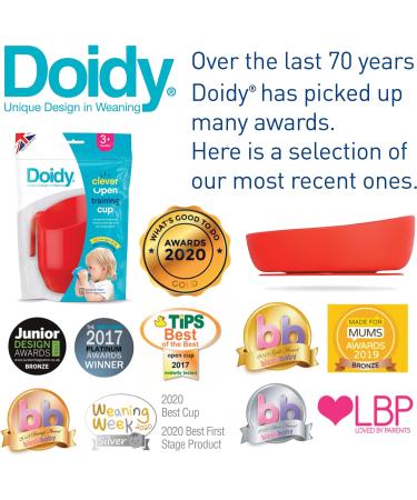 Doidy Cup and Bowl Set - Slanted Design Sippy Cup & Silicone Suction Bowl - Weaning Gift for Babies and Toddlers (Grey) - Buy Online on GoSupps.com