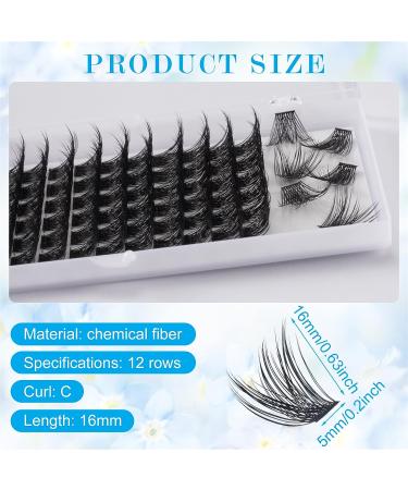 PAGOW 72pcs 16mm C Curl False Individual Eyelash Extensions - Natural Look, Reusable Soft Fake Lash Clusters - Buy Online on GoSupps.com