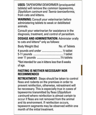 Elanco Tapeworm Dewormer for Cats - 3 Praziquantel Tablets | Effective Treatment for Kittens 6 Weeks+ - Buy Online on GoSupps.com