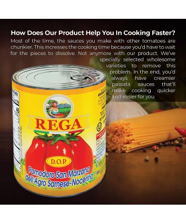 Rega San Marzano Tomatoes DOP Peeled Tomato Tinned Imported From Italy Pack of 3 Tins (400g Each) Rosslead Label - Buy Online on GoSupps.com