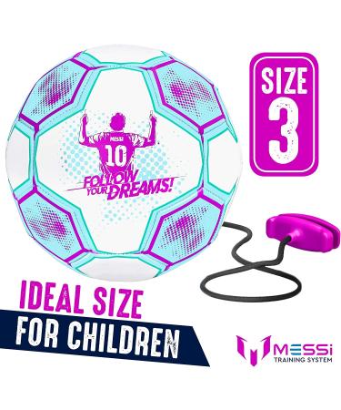 Kids Size 3 Training Soccer Ball with Tether for Juggling & Kicking Practice - Pink - Buy Online on GoSupps.com