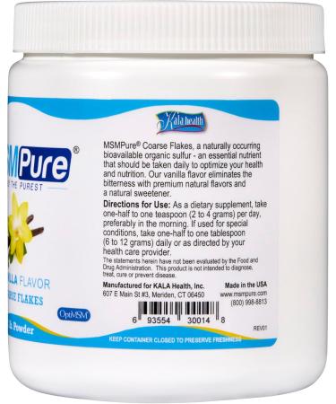 KALA HEALTH MSMPure Vanilla Flavored Coarse Flakes 1lb and Muscle & Joint Cream 2oz Bundle - Buy Online on GoSupps.com