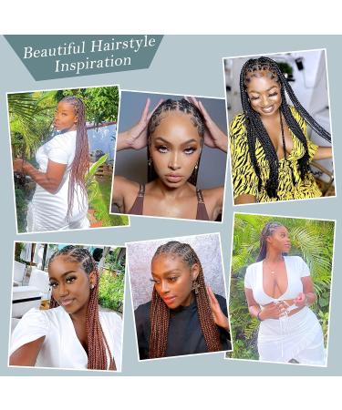 Fecihor Criss Cross Knotless Box Braided Wig 36 Full Double Lace Front with Baby Hair - Black Braids Hair Wig for Women - Buy Online on GoSupps.com