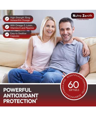 Astaxanthin Supplement with Omega-3 Vitamin E & Lutein 60 Capsules for Super Antioxidant Support Energy Boost Mental Clarity & Eye/Skin Care Triple-Action Formula (Powerful Antioxidant Complex) - Buy Online on GoSupps.com