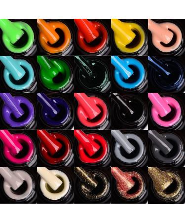 JEWHITENY 30pcs Gel Nail Polish Kit with 120W UV Light | 27 Colors Set, Manicure Tools for Women - Buy Online on GoSupps.com