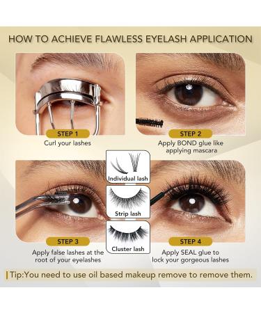 GOLLEE False Eyelash Glue Bond and Seal (4+4 ml Black Bond & Seal Latex Free Individual) - Buy Online on GoSupps.com