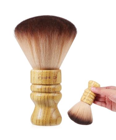 FOMIYES Barber Neck Duster Wooden Handle Hair Sweeping Brush Hair Cut Cleaning Brush Soft Nylon Hair Brush Professional Salon Supply Household Hairdressing Tool