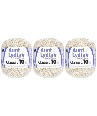 3-Pack - Aunt Lydia's Classic Crochet Thread - Natural - Size 10 Value Pack - 1000 Yards Each