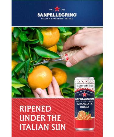 San Pellegrino Italian Sparkling Beverage in Blood Orange Can 6 x 330 ml 69 kCals per can - Buy Online on GoSupps.com