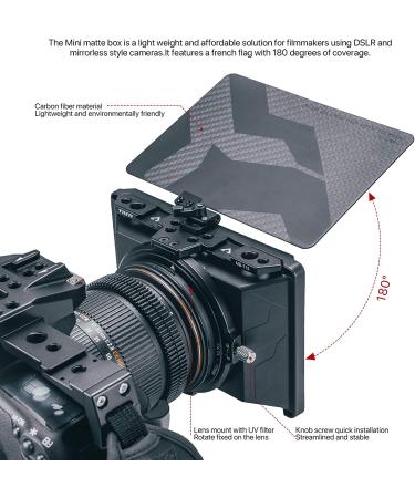 Tiltaing Mini Matte Box - Lightweight Filter Support with Top Flag for DSLR and Cine-Style Cameras | MB-T15 - Buy Online on GoSupps.com