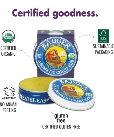 Badger Organic Chest Rub with Eucalyptus & Mint - 0.75 oz | Soothing Relief - Buy Online on GoSupps.com
