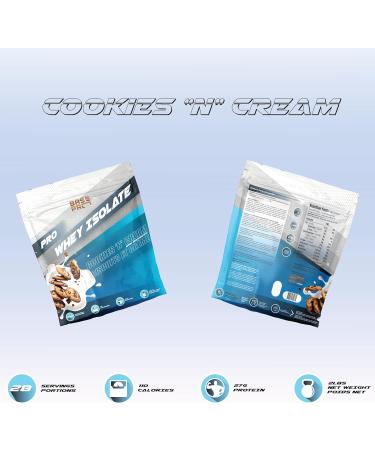 Pro Whey Isolate - Cookies 'N' Cream | Base Pro Nutrition | Whey Isolate Protein Powder 27 Grams of Protein Per Scoop 28 Servings Per Pouch | 2LBS Cookies & Cream 908 g (Pack of 1) - Buy Online on GoSupps.com