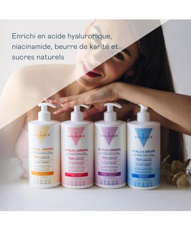  Valquer Laboratorios Valquer Hyaludrops Strawberry and Shea Moisturizing Body Cream. Lotion for dry and sensitive skin up to 72 hours of nourishing hydration with hyaluronic acid and niacinamide. 700 ml. - Buy Online on GoSupps.com