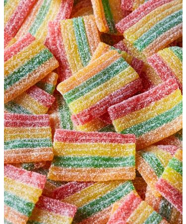 Haribo Z!NG Rainbow Strips Candy 4 Sour Fruity Flavours No Artificial Colours - Pack of 12 Box (170g) 4 Sour Fruity 170 g (Pack of 12) - Buy Online on GoSupps.com