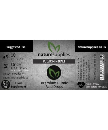 Fulvic Acid Minerals 50ml Bottle - 40 Million Years Old - 33 Organic Amino Acids - Premium Detox Antioxidant Liquid - Naturesupplies 50.00 ml - Buy Online on GoSupps.com