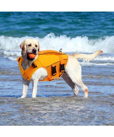 Convinit Dog Life Jacket - Adjustable & Reflective Vest for Small Medium & Large Dogs - Perfect for Boating Swimming & Surfing - XXL Orange - Buy Online on GoSupps.com