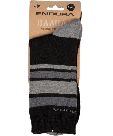 Endura BaaBaa Merino Stripe Men's Cycling Socks - SM Matte Black | Premium Comfort & Performance for Cyclists | International Shipping Available - Buy Online on GoSupps.com