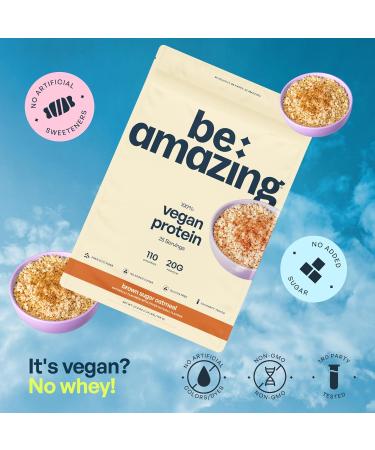 BE AMAZING Vegan Protein Powder, Brown Sugar Oatmeal, 20g Plant Based Protein with Prebiotic Fiber, Low Carb, Dairy and Gluten Free Shake Mix, No Added Sugar, 29.3 oz, 25 Servings - Buy Online on GoSupps.com