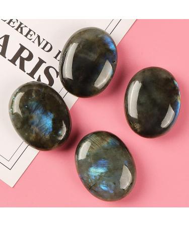 Hxswkk 1.8 Inch Labradorite Thumb Worry Stone - Healing Crystal for Anxiety Relief and Meditation - Buy Online on GoSupps.com