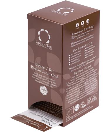 Organic Rooibos Cacao Chai Tea - Certified Vegan | Solaris Tea | 40 Biodegradable Teabags | 80g Pack - Buy Online on GoSupps.com