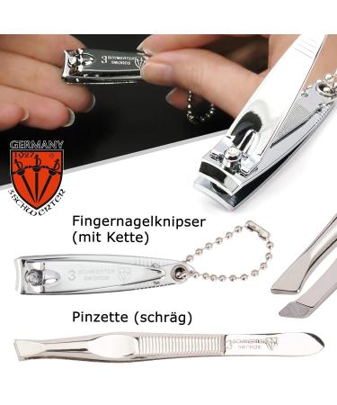 DREI SCHWERTER Germany 4-Piece Manicure Set - Pink Faux Leather Nail Scissors Clippers & Tweezers | International Shipping Available - Buy Online on GoSupps.com