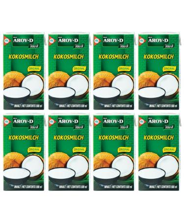 Aroy-D Coconut Milk - 8x500ml for Cooking Baking Desserts Soups Smoothies & Cocktails - Premium Quality Coconut Milk International Shipping - Buy Online on GoSupps.com