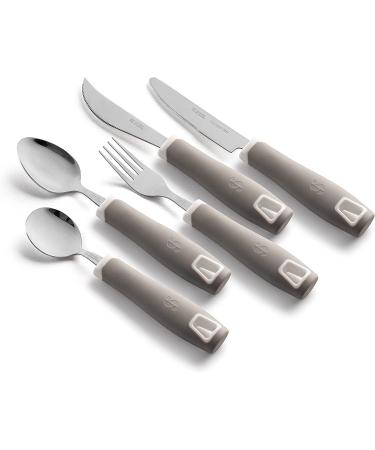 Special Supplies Adaptive Utensils 5-Piece Set for Hand Tremors, Arthritis, Parkinson's and Elderly - Stainless Steel, Non-Weighted, Non-Slip Handles - Buy Online on GoSupps.com