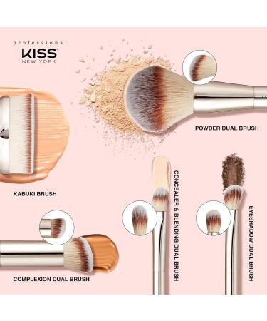 KISS NEW YORK Dual Ended Eyeshadow Brush - Angled & Large for Precise Shaping Smudging & Blending - International Shipping Available - Buy Online on GoSupps.com