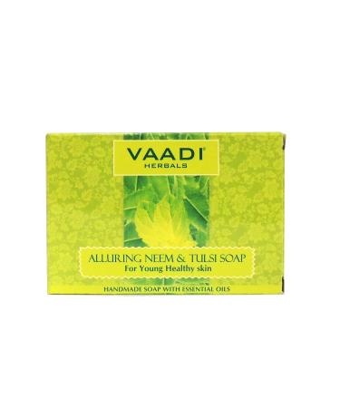 Vaadi Herbals Neem Tulsi Bar Soap with Tea Tree Oil - 100% Natural Handmade Herbal Soap - Pack of 6 (16 Oz) - Essential Oils for Skin Wellness - Buy Online on GoSupps.com