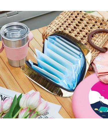 Colorful Palm Leaves & Deer Menstruation Bag - Zippered Napkin & Tampon Organizer for Women & Girls - Buy Online on GoSupps.com