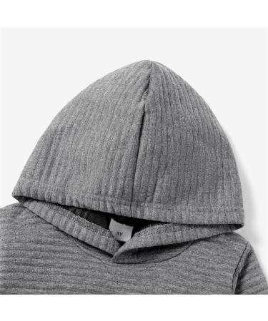 PatPat Toddler Hoodie - Solid Grey Textured Sweatshirt with Pocket for 5-6 Year Old Boy or Girl - Buy Online on GoSupps.com