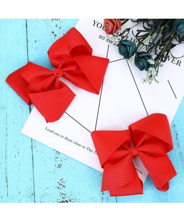 Molain Ribbon Hair Bows Clips Barrettes - 6 Inch Red Ponytail Holder for Girls and Women - Cheerleading Hairpin for Halloween, Christmas, Valentines Day - Easter Cosplay Party Accessories - Buy Online on GoSupps.com