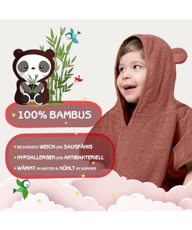 Fuchs Panda Warm & Cozy Bathing Poncho for Kids - Soft 100% Bamboo Towel Poncho - Ideal Baby & Children Gift (Purple-Red) - Buy Online on GoSupps.com