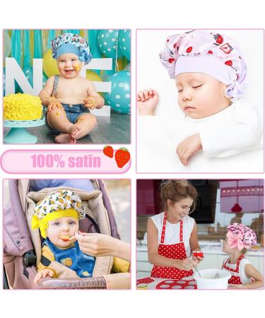 Kids Satin Bonnet Sleeping Cap for Girls Boys - 5 Pcs | Soft Satin Hair Bonnet for Night | Wide Band Toddler Infant Sleep Cap - 5 Styles - Buy Online on GoSupps.com