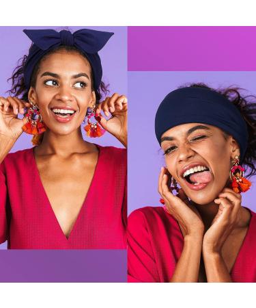 Adjustable Knotted Headbands Set for Women - Non-Slip Elastic Hairbands in Black, White, Wine Red, Navy Blue - Head Wrap for Girls - Buy Online on GoSupps.com