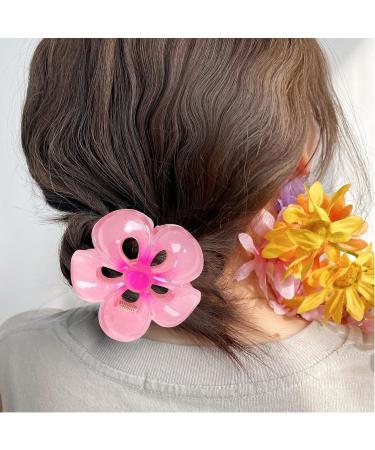 Colorful Flower Hair Clips Flower Hair Clips Acrylic Strong Fixed Hair Clips Versatile Frangipani Grab Clips Non-slip Hair Clips Large Women's Hair Clips For Beach Tropical Hair Pink - Buy Online on GoSupps.com