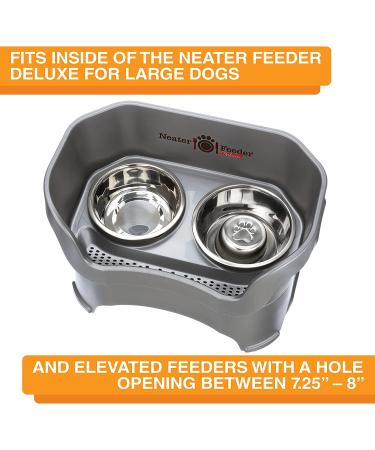 Neater Pets Slow Feed Bowl Inserts - Stainless Steel - 3 Cup Capacity - Fits 7.25-8 Opening - Buy Online on GoSupps.com